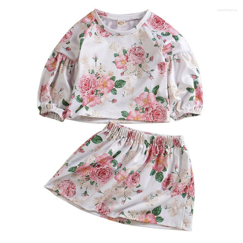 

Clothing Sets 2PCS Child Kid Toddler Baby Girl Outfits Long Sleeve Shirt Tops Floral Tutu Skirt Set Suit Infants Clothes, Picture shown