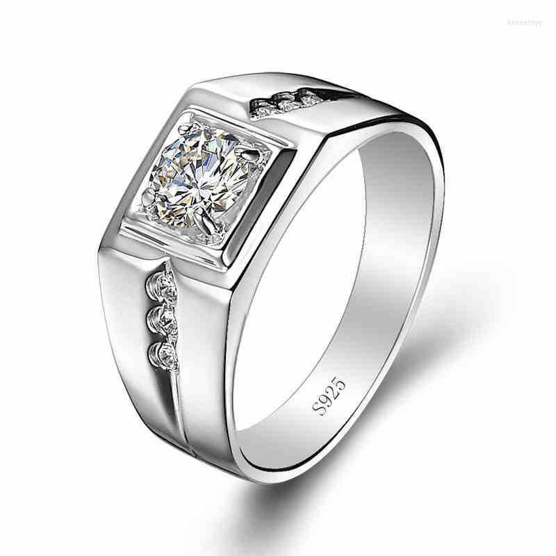 

Cluster Rings 925 Sterling Silver Men Ring Engagement Wedding Finger For Man Jewelry R08