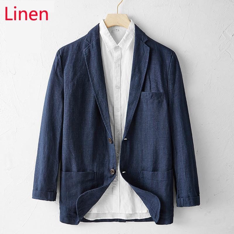 

Men' Suits & Blazers Arrival Fashion High Quality Spring And Summer Thin Linen Suit Coat Men Casual Cotton Single Breasted Size SMLXL2XL