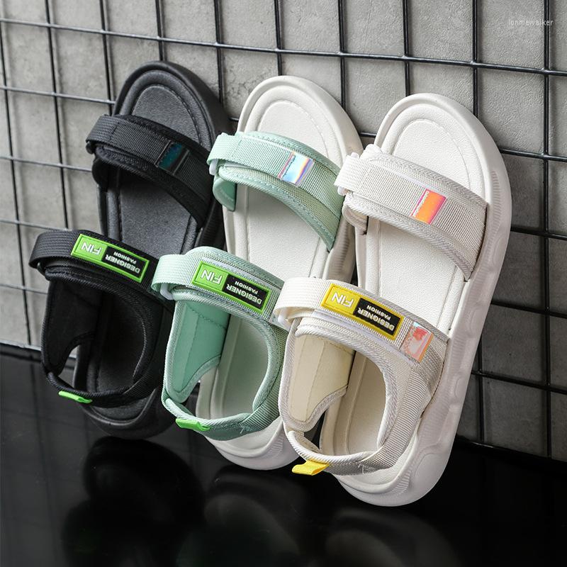 

Sandals 2023 Flat Women's Leisure Summer Sports Style Open Toe Buckle Outside Wear Beach Female Footwear Plus Size, Black