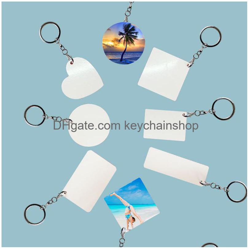 

Keychains Lanyards 8 Style Double Sided Heat Transfer Pendant Sublimation Blank Metal Key Ring Lage Decoration Diy Gift Drop Deliv Dhfzd