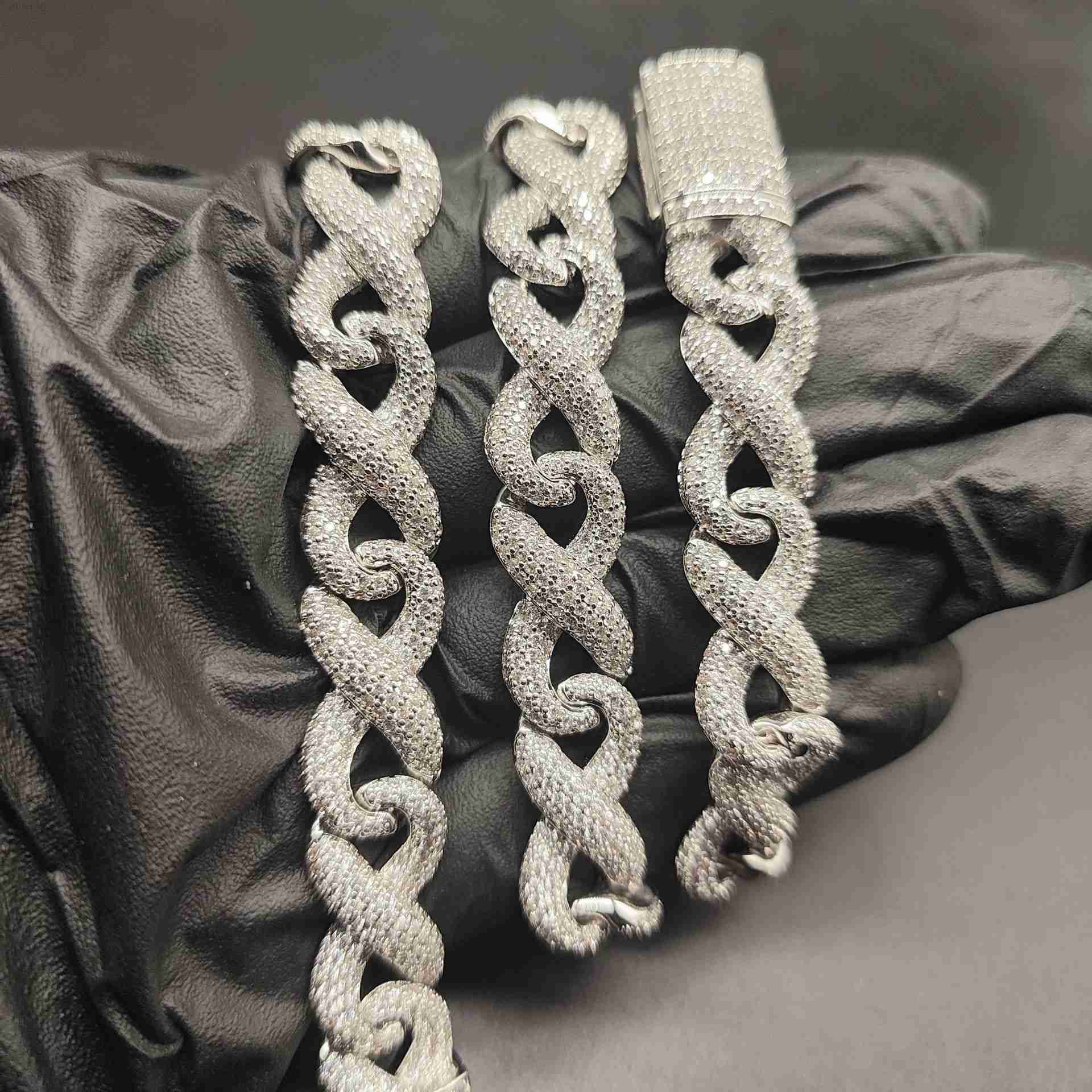 

12mm Hip Hop Jewelry Miami Cadena Cubana Men Moissanite Vvs Solid 925 Silver Diamond Iced Out Necklaces Cuban Link Chain
