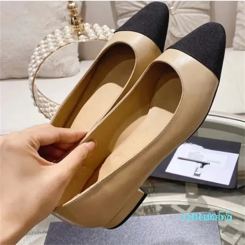 

2023-dress shoes in spring and autumn shoes period Leather color matching women's retro thick-soled wedding dress leisure 2.5Cm flat heel outdoor, Black