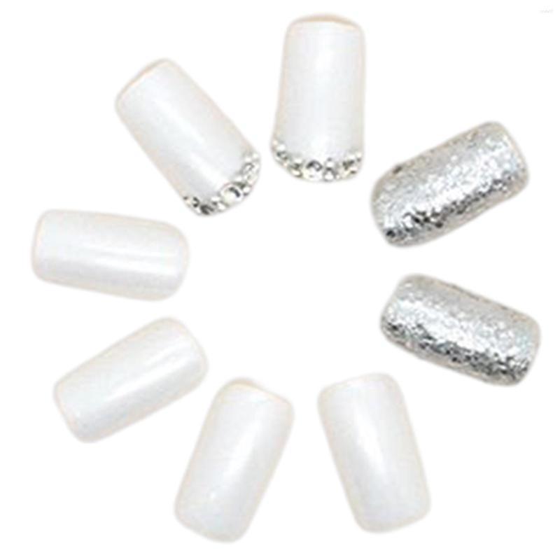 

False Nails Flash Silver Paillette Fake Safe And Healthy Light Weight For Social Occasions Nail Salons, Seashell