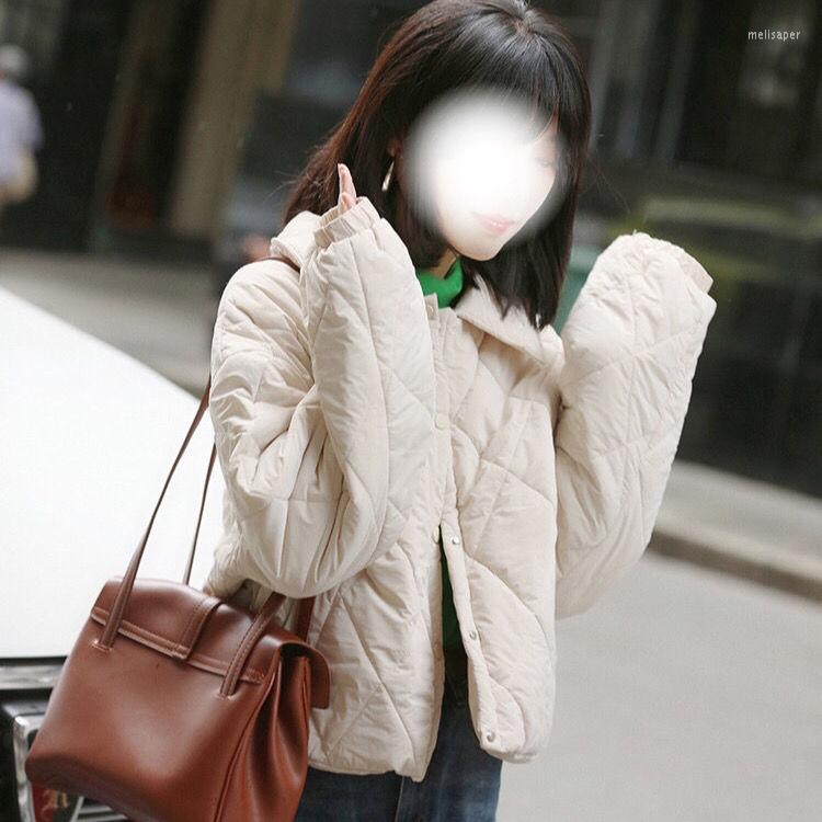 

Women's Down Apricot Small Lapel Diamond Short Padded Jacket Slim Slimming Autumn And Winter, Beige