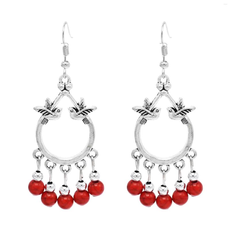 

Necklace Earrings Set Bead Women Bohemian Ethnic Pendant Sets, Picture shown