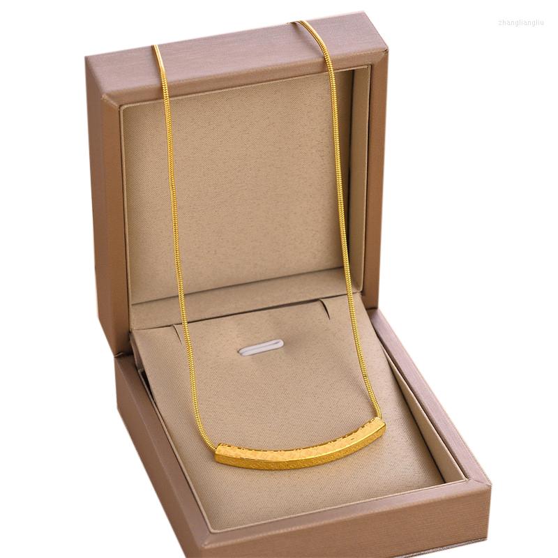 

Pendant Necklaces 316L Stainless Simple Titanium Steel Arc Tubular Versatile Ladies Necklace Bijoux Acier Inoxidable Femme