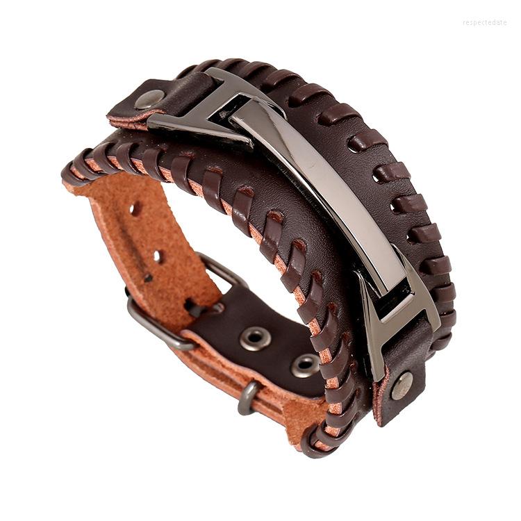 

Charm Bracelets Fashion Simple Woven Leather Bracelet Punk Men's Daily Matching Street Casual Party Jewelry Accessories Birthday Gift