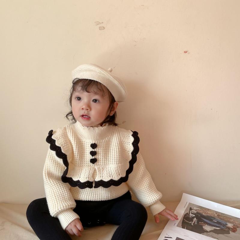 

Pullover Girls' Sweaters Baby Spring And Winter Clothes Children's, Black shorts