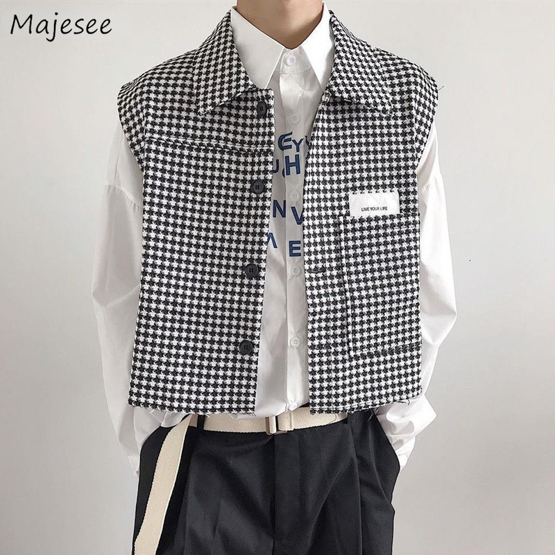 

Men's Vests Vests Men Autumn Arrival Retro Pockets Cropped Handsome Design Sleeveless Outwear BF Allmatch Students Clothing Minimalist 230512, Coffee vest