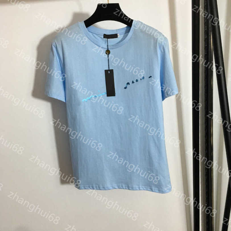 

23ss tee t shirt womens designer clothing Womens T-Shirt Round neck Pure cotton Simple hot gold monogram print round neck short sleeve T-shirt top womens clothes a1