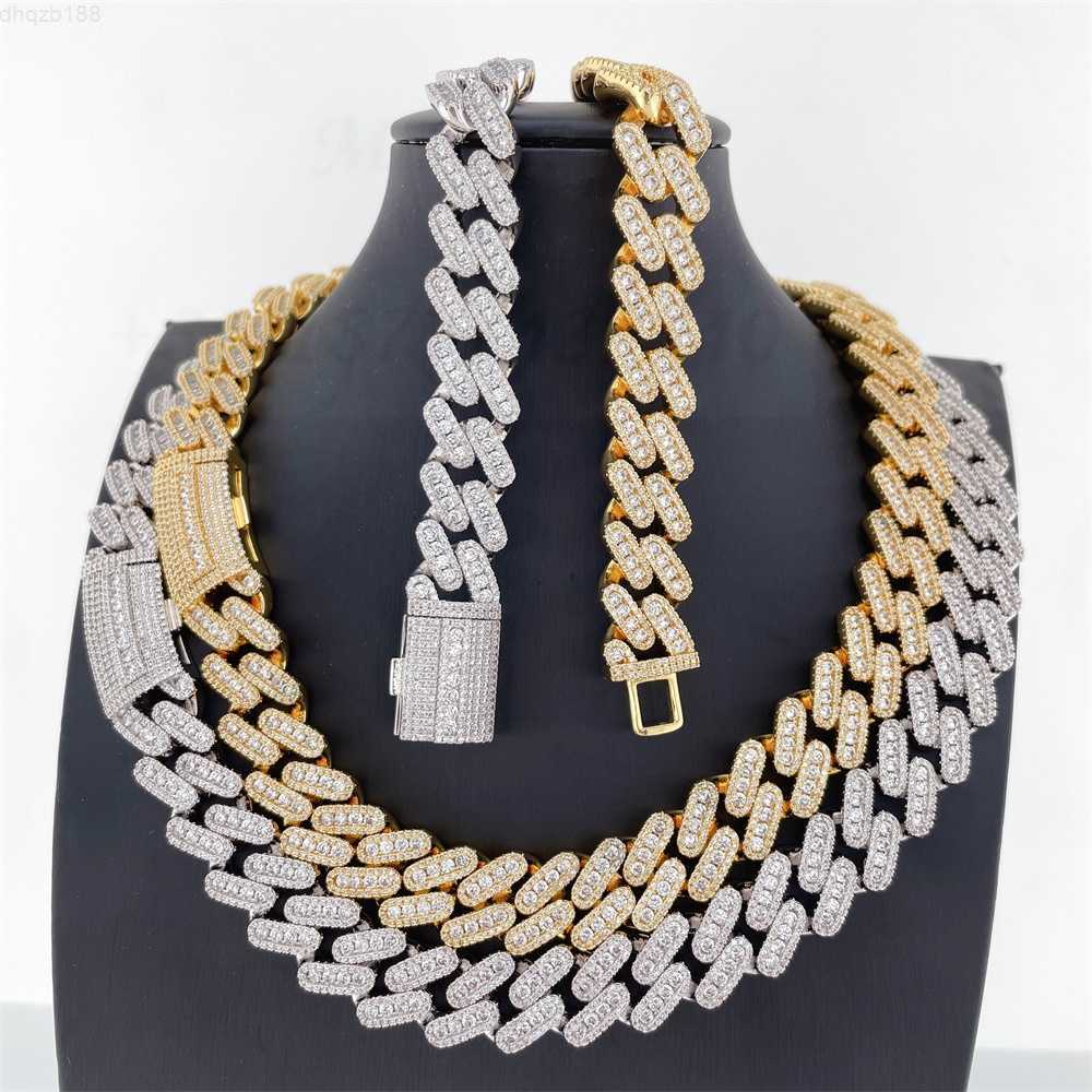 

Factory Price Luxury Cuban Link 13mm Width Silver Zirconia Iced Out Cuban Link Chain Diamond Hip Hop Jewelry Luxury Necklace