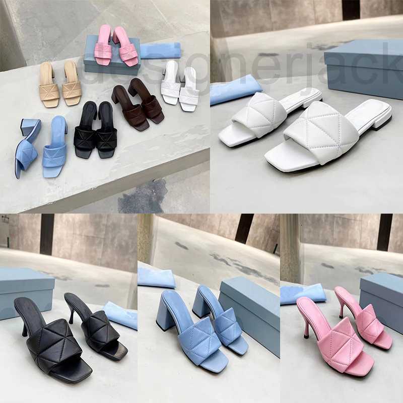 

Slippers Designer Women Sandals Fashion Triangle Flat Slides Flip Flops Summer genuine leather Outdoor Loafers Bath Shoes With Box BQ88, 13