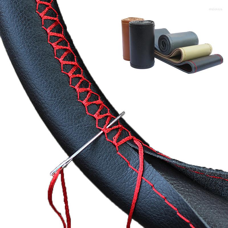 

Steering Wheel Covers Car 38cm Steering-wheel With Needles And Thread Interior Accessories DIY Soft Fiber Leather Universal