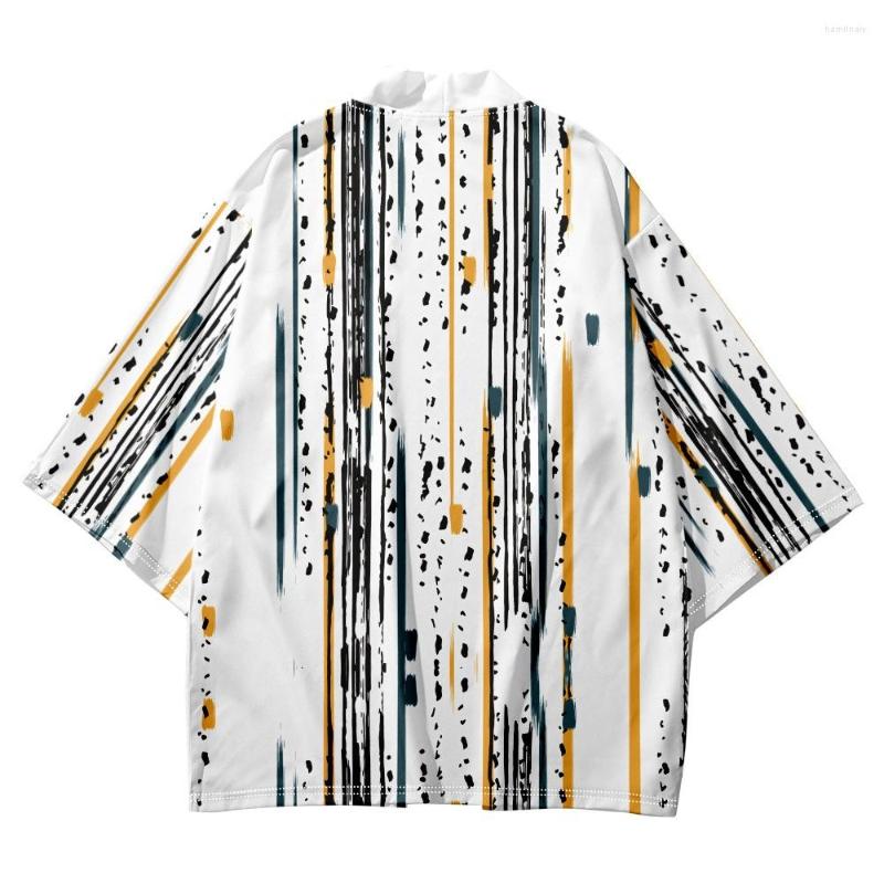 

Ethnic Clothing Arrival Cosplay Haori Streetwear Tops Japanese Style White Print Traditional Kimono Men Yukata Cardigan Shirts