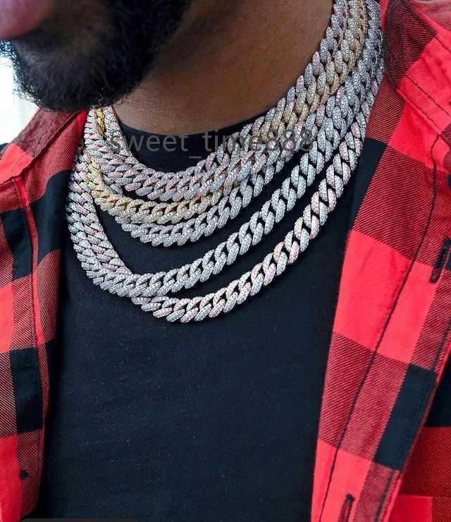 

Tennis Iced Out Cuban Link Jewelry Pass Diamond Tester Full Lab Diamond Pendant Men Bling Necklace Bracelet Hip Hop Gift