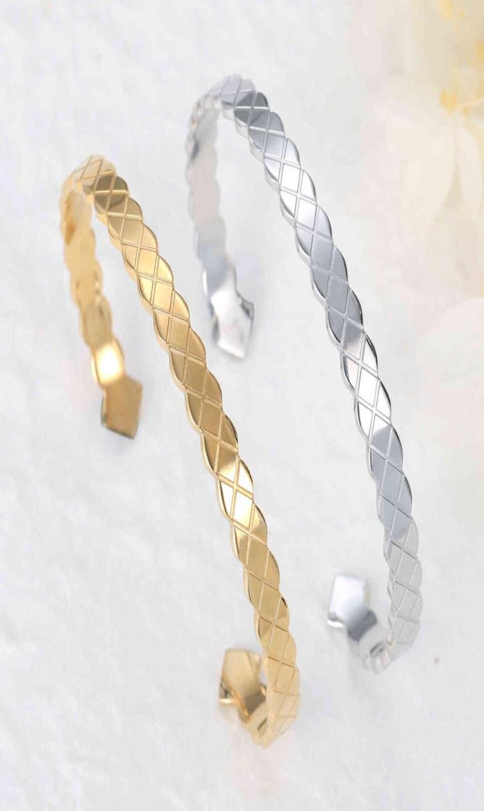 

Qitian Bracelet for Women Simple Cuff Bangle Wave Stainless Steel Fashion Jewelry Girlfriend Charm Girl Lov9902574