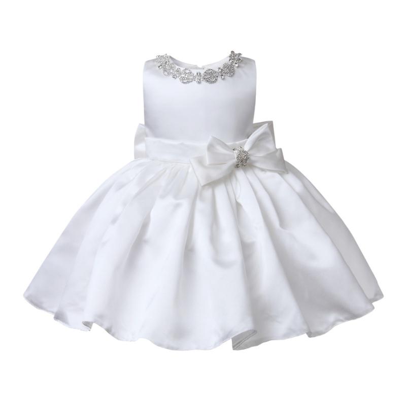 

Girl Dresses High-end Baby Dress Sequin Bow Baptism For 1st Year Birthday Party Wedding Christening Infant Clothing Girl's, White