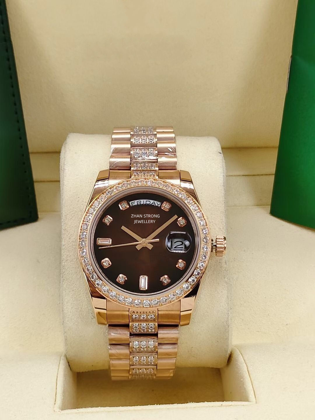 

Automatic Mechanical Men's Watches Classic Fashion 41mm Diamond Bezel Red Silver Gold Stainless Steel Strap Mens Wristwatch Waterproof Sports Man Watch Montre, 17