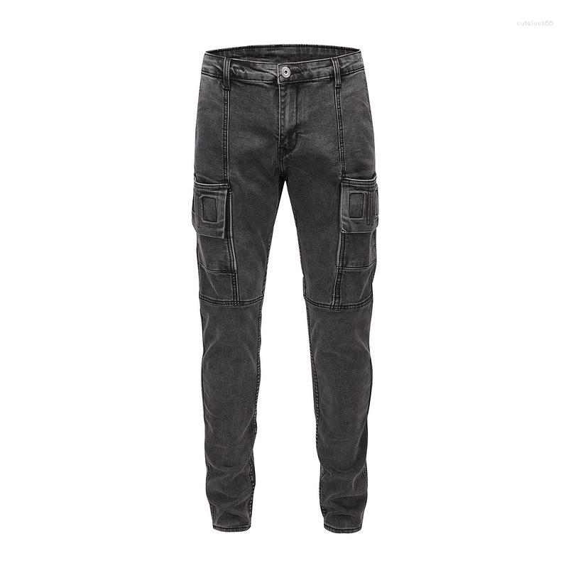 

Men's Jeans High Quality Men's Y2K Pants Function Multi-bag Cargo Fit Clothes, Blue