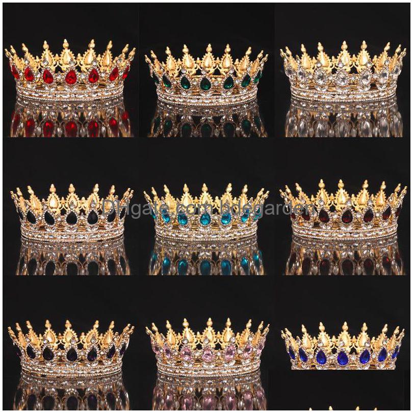 

Hair Jewelry Crystal Crown Tiara Bridal Accessories Round For Women Queen Party Tiaras Gift Drop Delivery Hairjewelry Dhihj