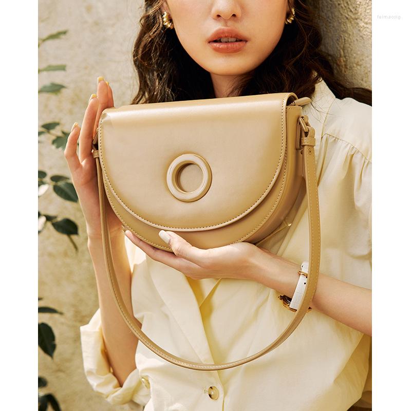 

Evening Bags Jonlily Women Genuine Leather Shoulder Bag Female Handbag Totes Small Saddle Casual Crossbody Daybag Purse -KG1026, Khaki