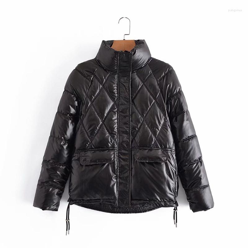 

Women's Trench Coats 2023 Autumn Winter Diamond Lattice Down Jacket Women Short Thick Stand Up Drawstring Loose Lightweight Puffer Coat, Khaki