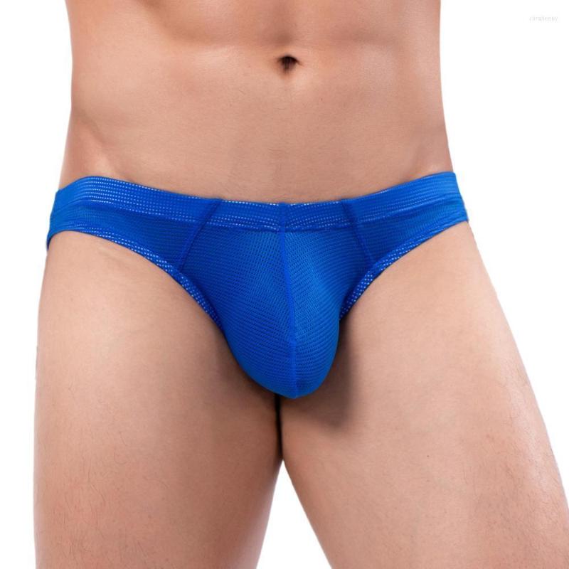 

Underpants Men Mesh Breathable Briefs Sexy Mens Underwear U Convex Pouch Open Design Summer Cool Sheer Tanga Male Panties, Orange