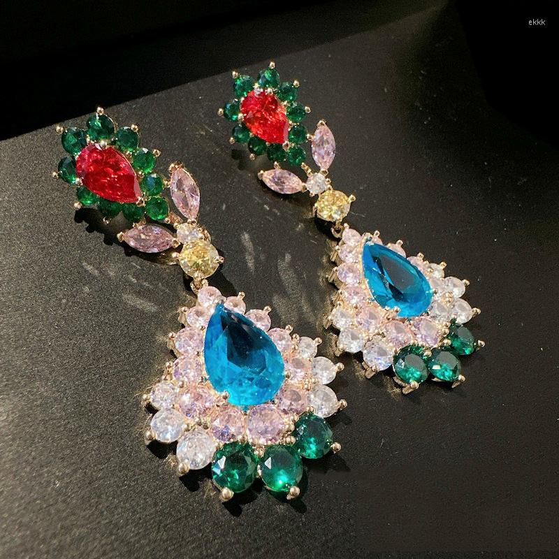 

Dangle Earrings High Quality Zircon Bridal Cubic Zirconia Wedding Earring For Brides Accessories Women Party Evening Dress Jewelry