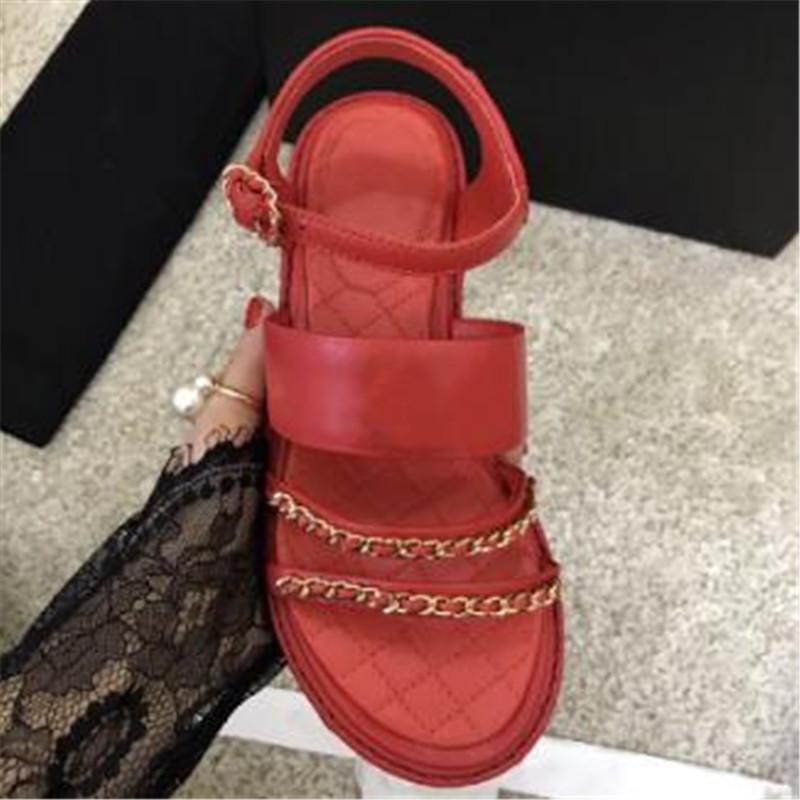 

Sandals Chain Women Shoes Zapatos Mujer Elegant Ladies Summer Leather Fashion, As show