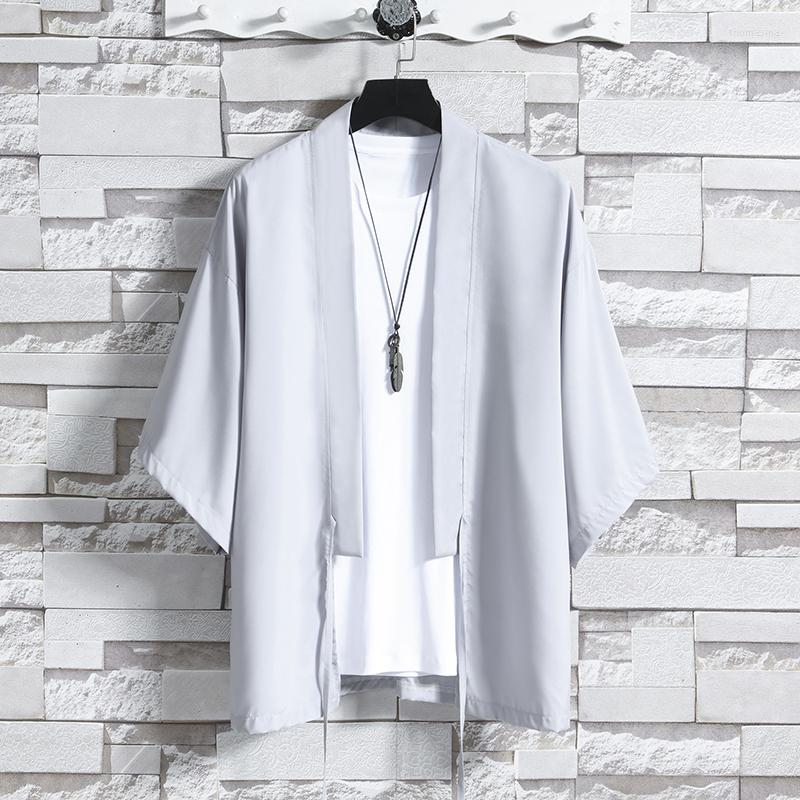 

Ethnic Clothing 2023 Summer Men Cardigan Japanese Kimono Samurai Costume Jacket Mens Shirt Yukata Haori Casual Coat