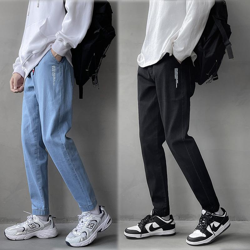 

Men' Jeans Fashion Loose Men Male Pants Simple Design High Quality Cozy All-match Students Daily Casual Straight Denim PantsMen, Black