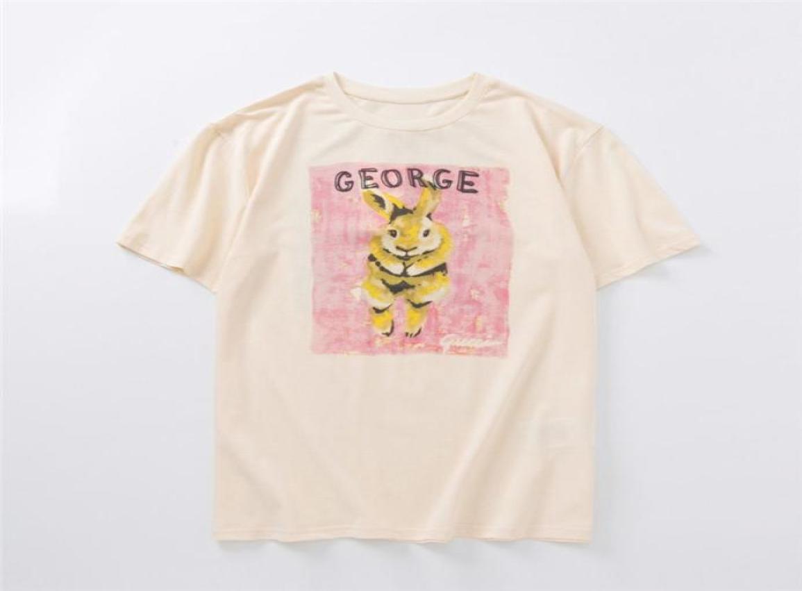

Fashion Mens T Shirt 2020 Famous Street High Quality Rabbit Tortoise Pullover Pols Short Sleeve shirts Men Women Couple Stylist Hi8556387, Beige