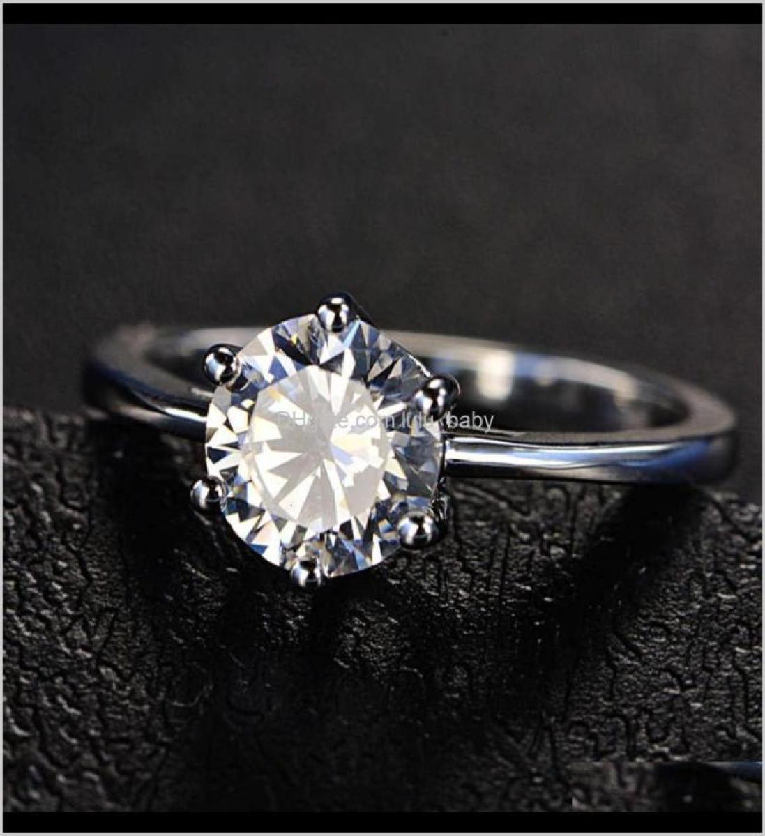 

Couple Rings Jewelry Drop Delivery 2021 Hbp Fashion Luxury Six Claw Set Heart Eight Arrow Color 3A Zircon Womens Super Flash Simul9105211