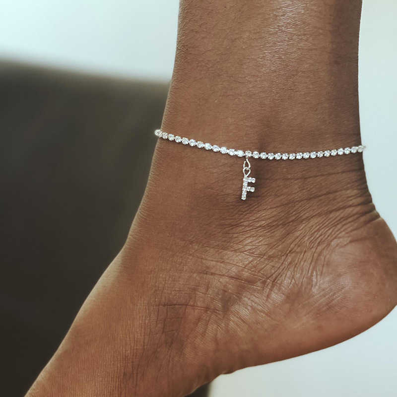 

Anklets Crystal Zircon Initial Letter Ankle Bracelet Alphabet Anklets for Women Foot Chain Beach Leg Bracelets Jewelry AA230512
