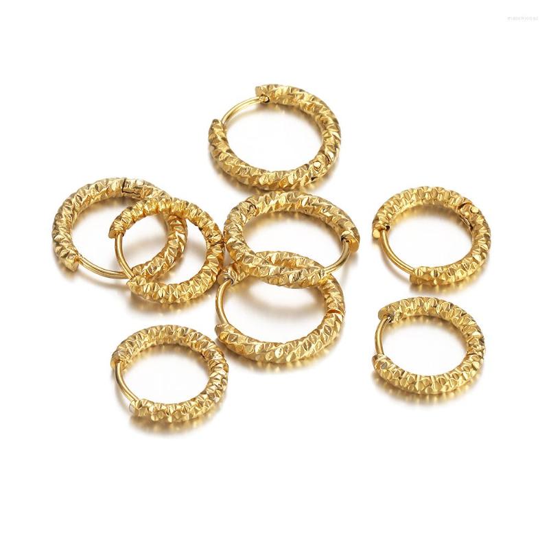 

Hoop Earrings 1 Pair Stainless Steel Carved Twisted Huggie Settings Summer Trendy Jewelry Gifts Circle Dangle Wholesale