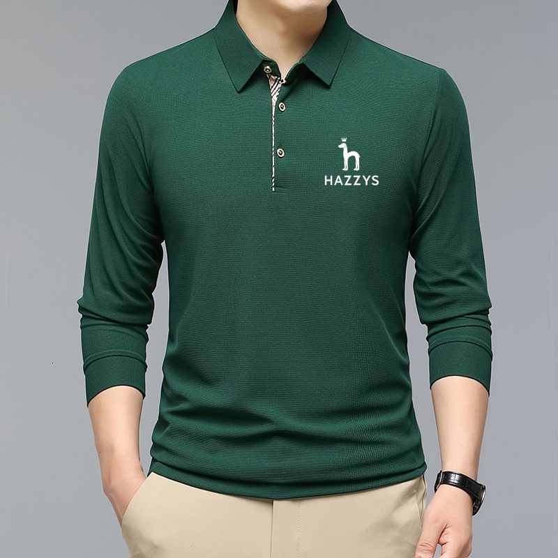 

Men's Polos 2023 Men Shirt Business Autumn Tshirt Long Sleeve Hazzys Casual Male Fit Slim Korean Clothing Button s 230512, 11