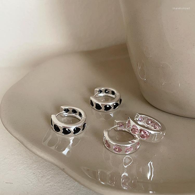 

Hoop Earrings Korea Retro Personality Zircon Llove Metal Ear Ring Simple And Versatile Temperament Fashion Women Party Accessories