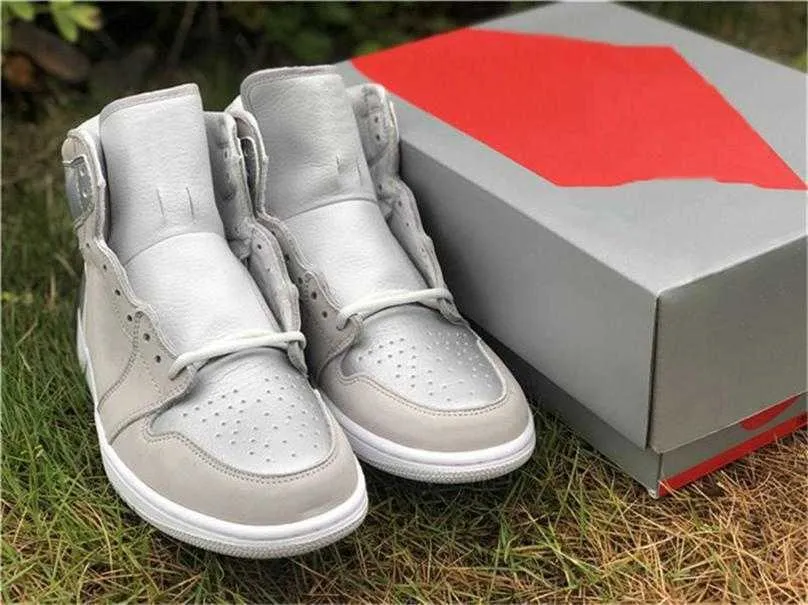 

2023 Release Jumpman 1 High OG Japan 2001 CO.JP Basketball Shoes Neutral Grey White Metallic Silver 1S Authentic Shoes Sneakers With Box