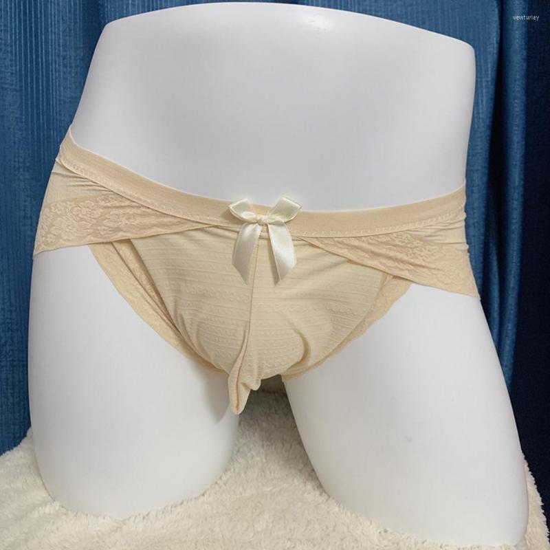 

Underpants Personalized Sexy Mens Briefs Bikini Panties Fashion Underwear Camisole Thong Lace Ice Silk Pouch G-string For Dating, Black