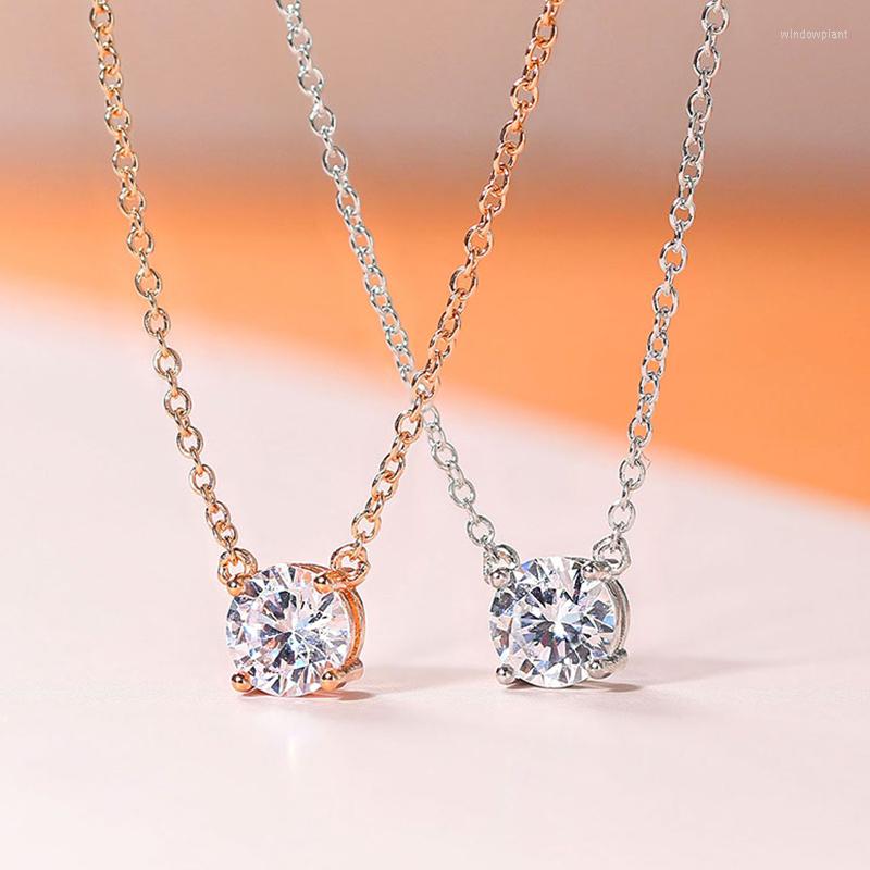 

Pendant Necklaces Women's Necklace Vintage Classic Round Cubic Zirconia Gold Color Choker Chains On Neck Wedding Accessories Jewelry