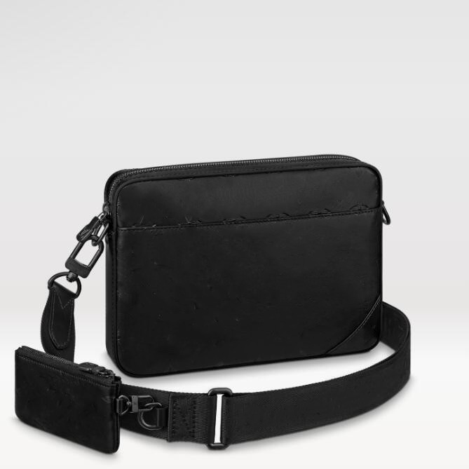 

Men Fashion Casual Designe Luxury Messenger Bag Crossbody Shoulder Bags 7A Genuine Leather Purse Pouch wallet Black gray blue 3 color