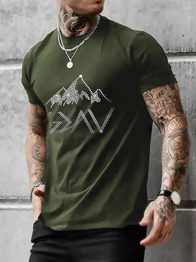 

Men' T Shirts High Quality Fashion Men' Clothing Oversized Tee Y2k Hill Rhinestone Designer Short Sleeve Tops Club Casual Street, Black