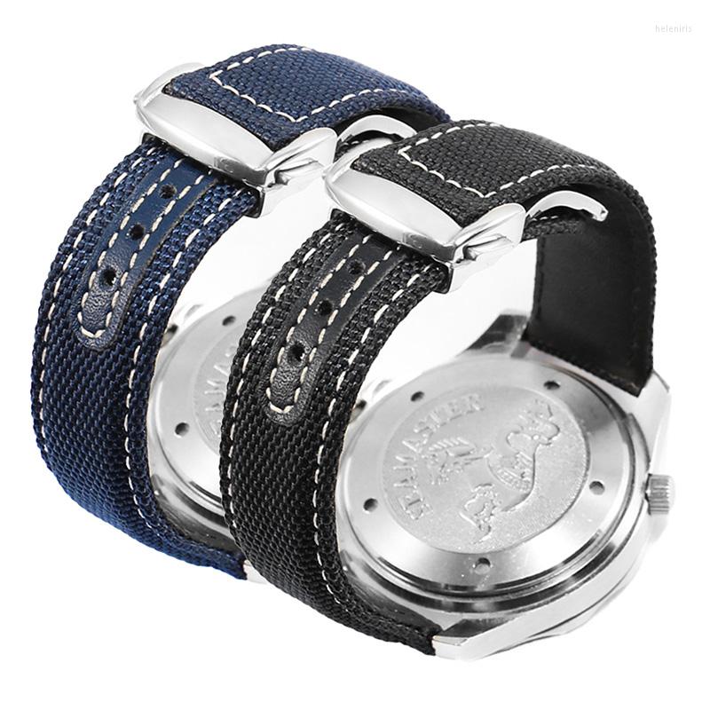 

Watch Bands Black Blue Watchband For Men Folding Buckle Universal Interface Canvas Nylon Chain 19 20 22mm