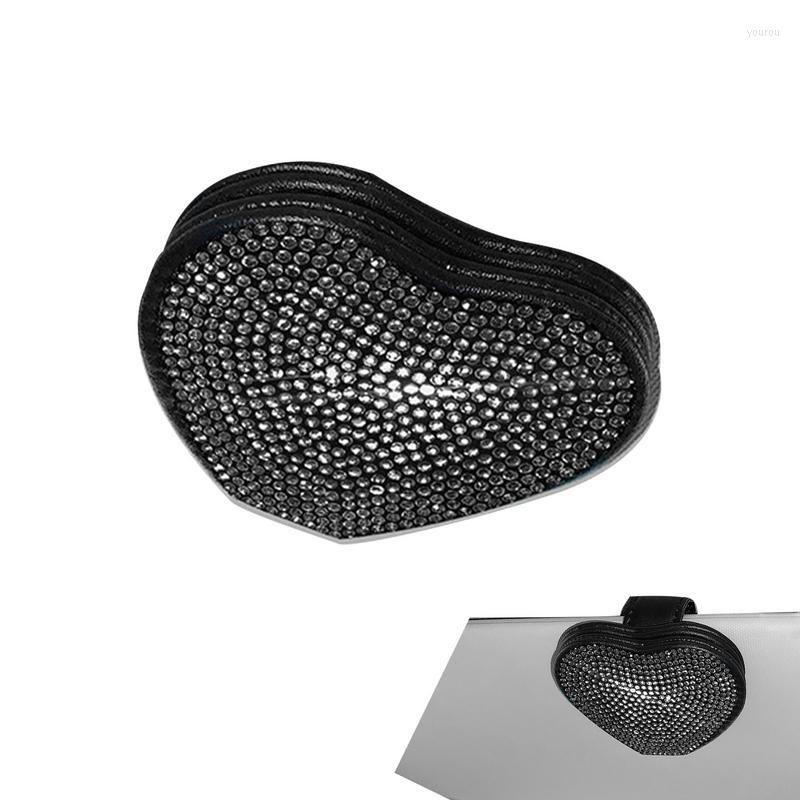

Interior Accessories Bling Heart Car Glasses Holder Sun Visor Holders For With Rhinestones
