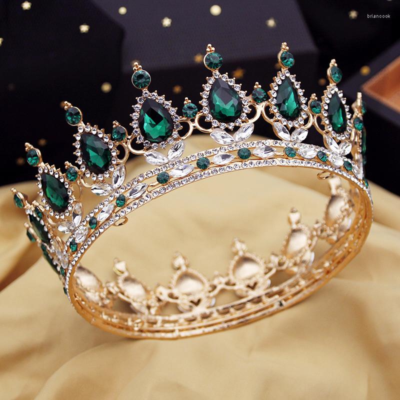 

Hair Clips Royal Queen Wedding Crown Bride Tiaras Round Diadem Evening Crystal And Crowns Bridal Jewelry Prom Accessories