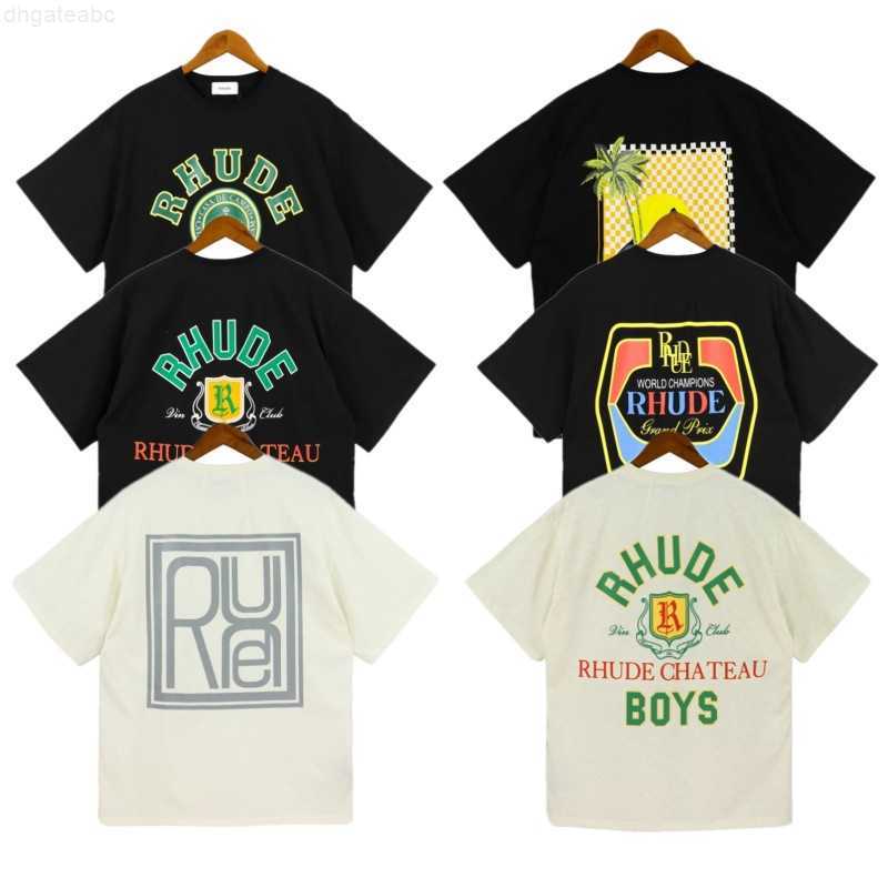 

Men's T-shirts Designer Mens t Shirts Rhude Tee Cotton Round Collar Loose Hip Hop Short Sleeve T-shirt Fashion Men Casual Alphabet Print
