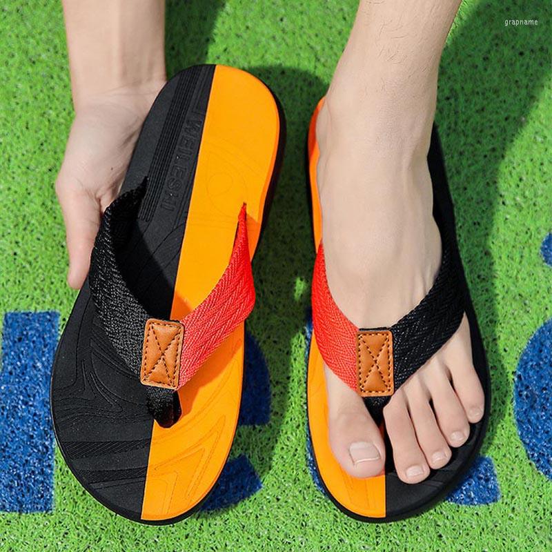 

Slippers 2023 Summer Men Flip-flops Fashion Outdoor Lightweight Casual Shoes Non-slip Beach Indoor Home Bathroom, Red