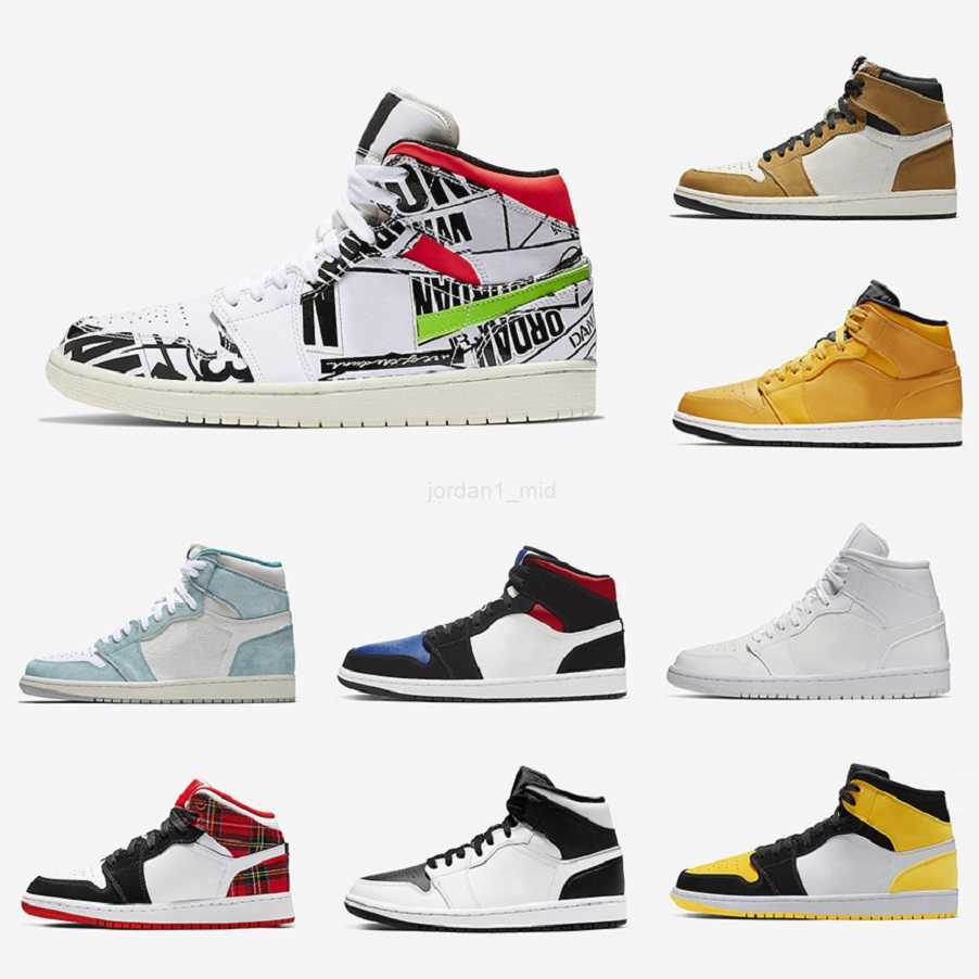 

2021 Obsidian Crimson Tint Chicago Union What The Bred Gold Toe 1 high Mens basketball shoes 1s trainers Men women sports sneakers 40-47, Color#20