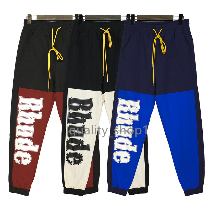 

Designer Brand RHUDE Mens Womens Fashion Sports Pant Letter Printed Sweatpants Casual Streetwear Loose Drawstring Thin Trousers Womens Sweat Pants Size S-XL